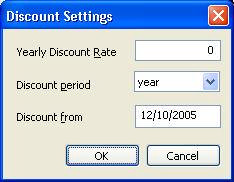 图：Discount Settings 对话框