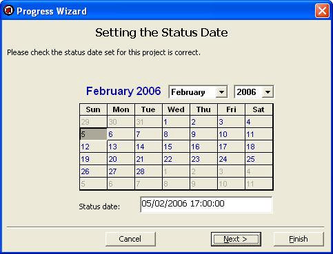 图:Progress Wizard 检查并设置状态日期