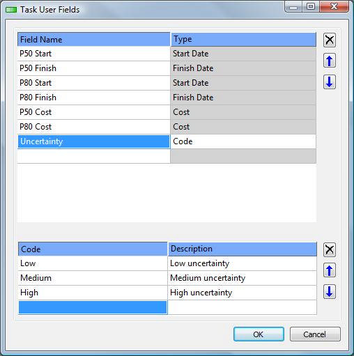 图：设置 Task User Field 并录入 Code 值